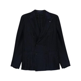 Tagliatore Formal Blazers, male, Blue, Size: M 1Smc20K Double-breasted Jacket