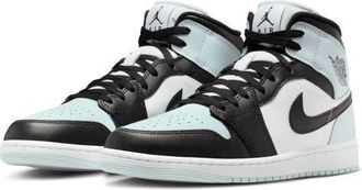 Nike Jordan Air Jordan 1 Mid Basketball Sneaker in Black/Squadron Blue at Nordstrom, Size 10.5