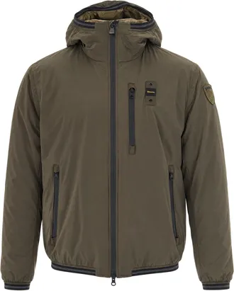 Blauer Padded Olive Green Hooded Jacket