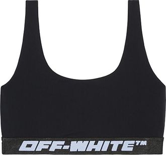 Off-white (WMNS) Off-White Logo Band Sports Bra Top Black OWVO047C99JER0011000