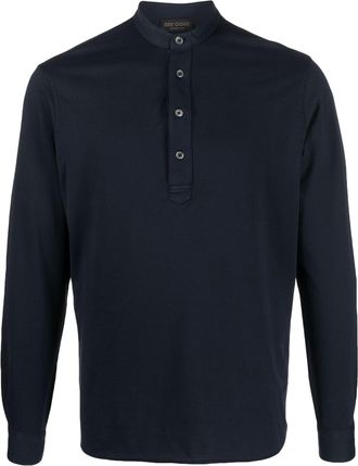 Dell'Oglio collarless polo shirt - men - Cotton - 52 - Blue