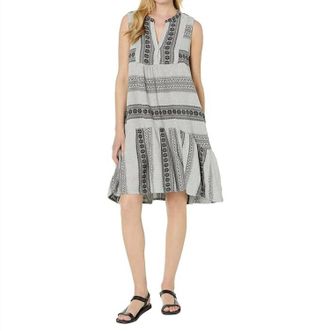 Dylan Sleeveless Jacquard Dress In Black/white