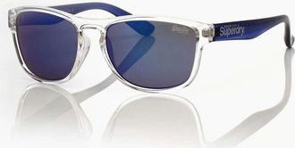 Superdry Womens Superdry Rockstar Soft Square Sunglasses - Gloss Clear Crystal Blue - Size: ONE size