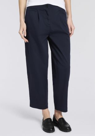 Boss Orange by Hugo Boss Chinohose BOSS ORANGE Taquina Premium Damenmode, Damen, Gr. 34, N-Gr, dunkelblau 408, Twill, Obermaterial: 98% Baumwolle, 2% Elasthan, unifarben, loos