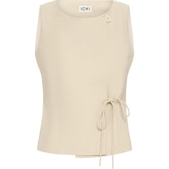 Ichi Ihgivana Sleeveless Wrap Top in Eucalyptus Melange at Nordstrom, Size 10 Us