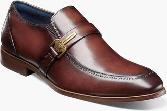Stacy Adams Mens Buckley Moc Toe Ornament Slip On Loafers In Brown