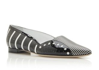Manolo Blahnik Black & White Stripes Sinisa Flats Size 40