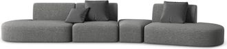 BLOOMINGLOFT 6-Sitzer Designsofa Chiara Chenille ohne Rückenlehne - Rechts