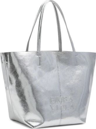Bimba & Lola Leren shopper met logo - Zilver