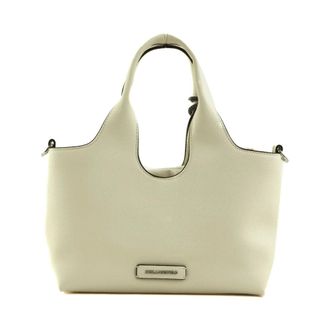 Karl Lagerfeld Ikon Grainy Soft Small Tote - Dames - Tassen - Beige - Maat: ONE Size