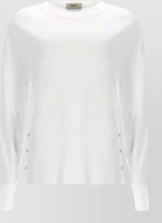 Herno knit crew neck sweater long sleeves buttons