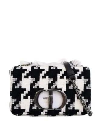 Dior 2022 Small Technical Canvas Macro Houndstooth Caro Bag crossbody bag - women - Canvas - One Size - Black