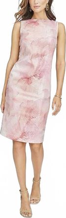 DKNY Printed Sequin Sleeveless Sheath Dress In Pink Multi