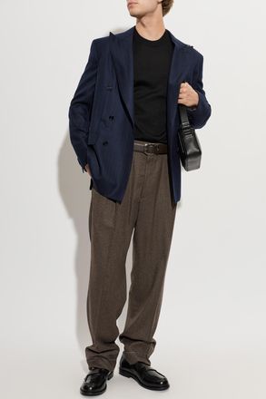 Brioni Wool Trousers, Mens, Brown