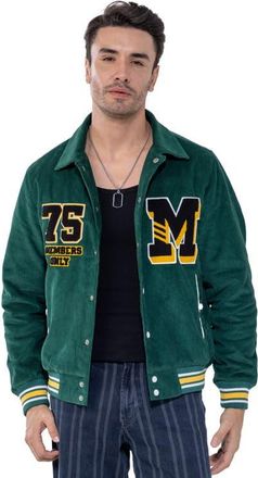 Members Only Corduroy Varsity Jacket in Green at Nordstrom, Size Xx-Large