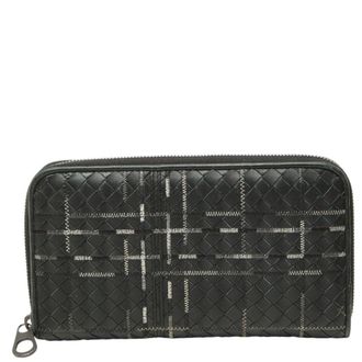 Bottega Veneta Black Intrecciato Long Wallet (Bi-Fold) (Pre-Owned)