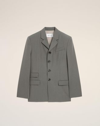 Ami Grey New Wool Single Breasted Straight Jacket Grey - 46 - for Men