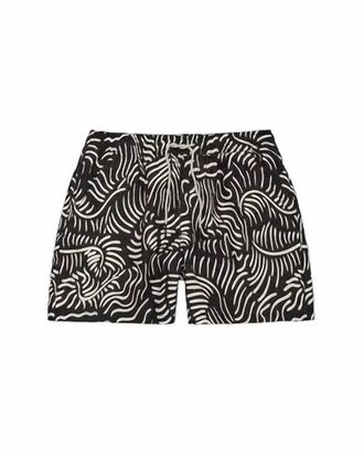 OAS Mens Tar Lorenzo Pull-On Swim Shorts In Black And White