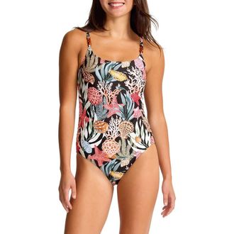 Tommy Bahama Shell Sands One-Piece Swimsuit in Black at Nordstrom, Size 10