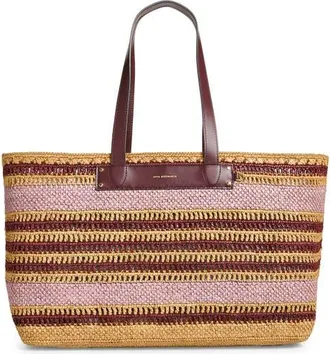 Anya Hindmarch Stripe Raffia East/West Tote in Iris at Nordstrom