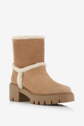 Stuart Weitzman Gef&uuml;tterte Wildlederstiefeletten Lennox 30