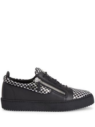 Giuseppe Zanotti Sneakers Frankie con doppia zip - Argento