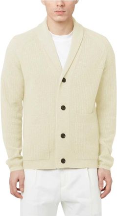 Paolo Pecora Cardigan A045F0021102 - Heren - Vesten - Beige - S - Wol - Truien & Vesten