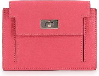 Herm&egrave;s Pink Chevre Leather Coin Purse/Coin Case (Pre-Owned)