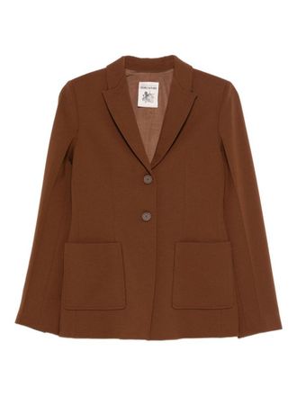 Semicouture Brown Alma Blazer Jacket With Pockets