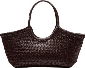 Dragon Diffusion Geweven leren handtas - Dames - Handtassen - Bruin - ONE Size - Leer - Tassen