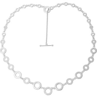Lucy Quartermaine Art Deco Halo Necklace in Sterling Silver at Nordstrom, Size 18