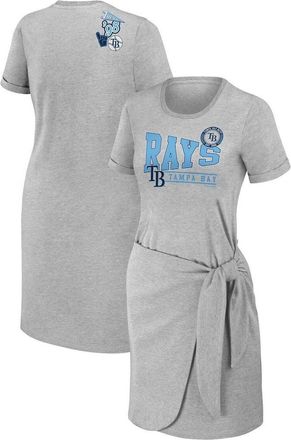 WEAR by Erin Andrews Womens WEAR by Erin Andrews Heather Gray Tampa Bay Rays Knotted T-Shirt Dress at Nordstrom, Size X-Small