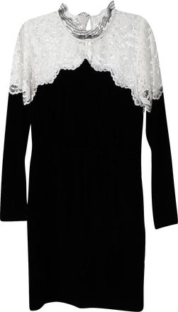 Sandro Sandro Paris tweekleurige kanten midi-jurk in zwart/wit viscose