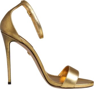 Dolce & Gabbana Gold Leather Keira High Heels Sandals Womens Shoes (Pre-Owned)