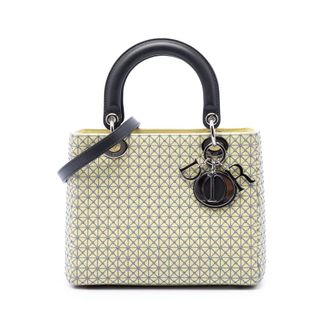 Dior Pre-owned Dior Medium Embroidered Lambskin Microcannage Lady Dior Ladies GW4Z2PDIWZ8MVN0B
