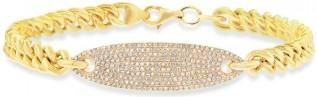 Allurez 0.56ct 14k Yellow Gold Diamond Pave Chain Bracelet