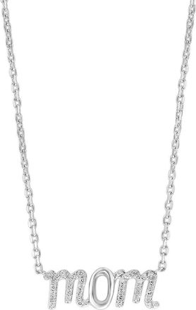 Effy Sterling Silver Pavé Diamond Mom Pendant Necklace - 0.10 ctw. in White at Nordstrom Rack