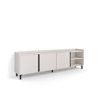 Skraut Home Mueble tv efecto madera beige 207x35x61cm con patas