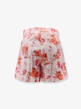 Actualee Floral-Printed Cotton Shorts - Pink