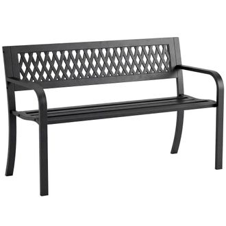 OUTSUNNY Banco de jard&iacute;n 119x50x75 cm negro