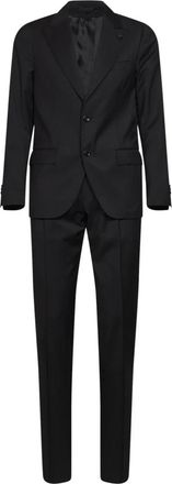 Lardini Jurken - Heren - Business pakken - Zwart - M - Tweed - Kostuums