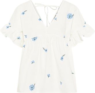 Dreimaster Dreimaster Tuniek Dames Wol Wit Blauw