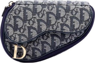 Dior Pre-owned Canvas Pouch - Dames - Vintage Clutch - Blauw - ONE Size - Leer - Vintage