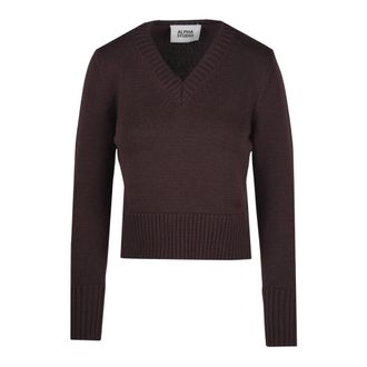 Alpha Studio V-hals Gebreid - Dames - Truien - Bruin - Maat: XL