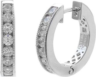 Savvy Cie Jewels Silver Cz Hoops