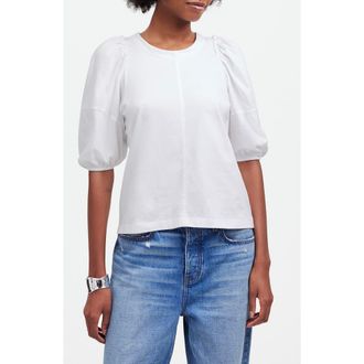 Madewell Puff Sleeve Cotton T-Shirt in White at Nordstrom Rack, Size Xx-Small
