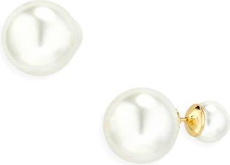 Shashi Double Pearl Stud Earrings at Nordstrom