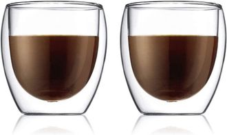 OEM Juego De 6 Vasos De Doble Pared - Tazas De Caf&eacute; De 250 Ml - Resistentes Al Calor - Borosilicato - Aptos Para Lavavajillas
