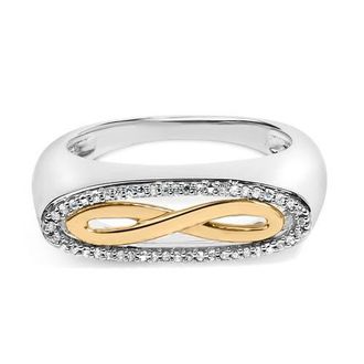 House of Brilliance 14K Yellow Gold Plated Sterling Silver Diamond Accent Infinity Ring in Yellow Gold Over Silver at Nordstrom