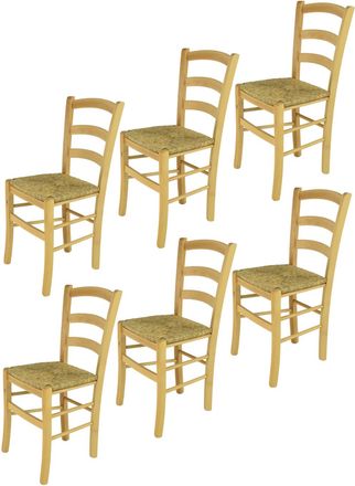 Tommychairs Tommychairs 6 Sillas Venice En Haya Color Natural Y Asiento En Paja